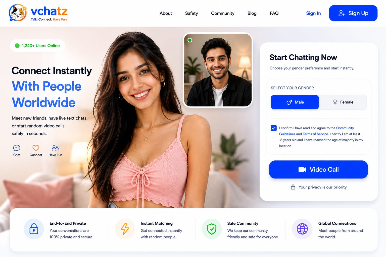 Vchatz – Random Video Chat